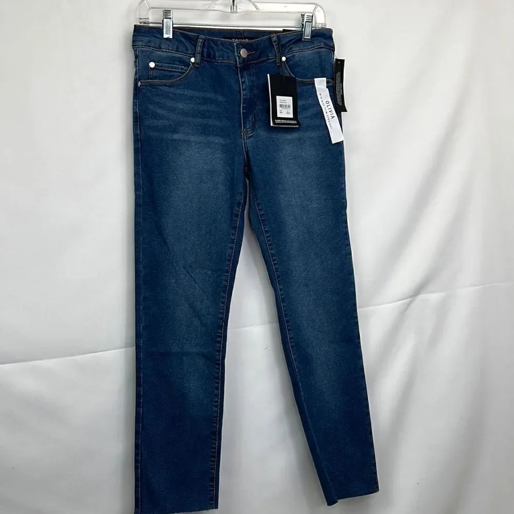 Tahari Rayon Olivia Mid-rise slim straight jeans size 8/29 NWT